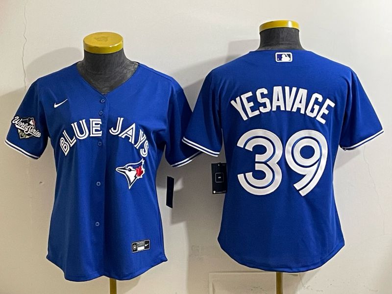 Women 2025 Nike Toronto Blue Jays #39 Yesavage Blue Game MLB Jersey 02